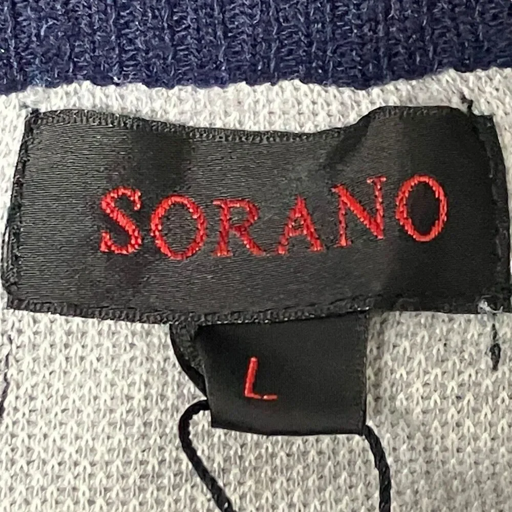 Sorano Quarter Zip Sweater Men L Gray Knit Pullover Minimalist Preppy Streetwear